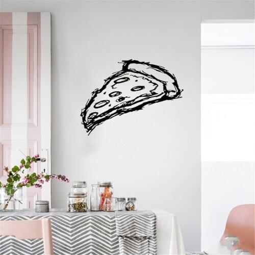 Hand-painted simple line style wall sticker pizza wall Decal For pizza restaurant fast food restaurant Vinyl DW11469