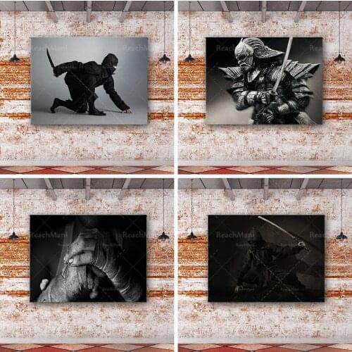 Game room wall art canvas boxers hand black and white art canvas poster, samurai soldier art canvas poster, wall art decoration
