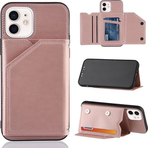 New PU leather flip phone case for iPhone 12 mini 11 Pro XS Max X XR 7 8 SE2 2020 Wallet Card Slot Shockproof Protective Case