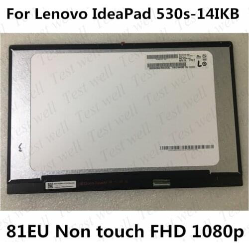 Original 14'' FHD LCD Non-Touch Display Digitizer Assembly With Bezel For Lenovo IdeaPad 530s-14 530s-14IKB 81EU 1920x1080