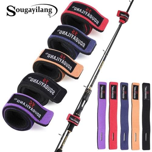 Sougayilang Fishing Rod Tie Holder Strap Suspenders Fastener Hook Loop Ties Fishing Rod Strapping Velcro Outdoor Fishing Gadgets