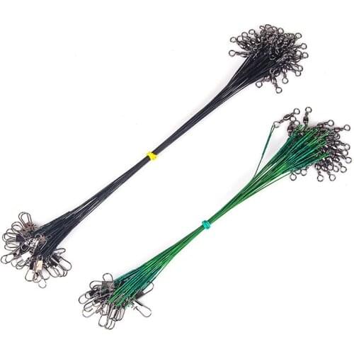 Fishing leashes Anti Bite Steel Fishing Line Steel Wire Leader With Swivel fishing accessories Carp Fishing Wire Leadcore Leash