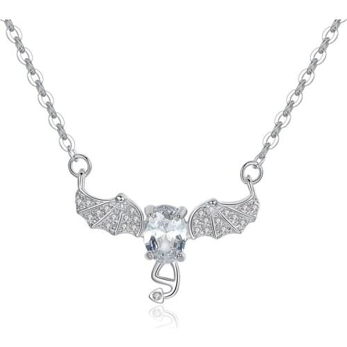 REETI 2019 New 925 Sterling Silver Angel Wings Necklaces Pendants For Women Wedding Jewelry Christmas Gifts