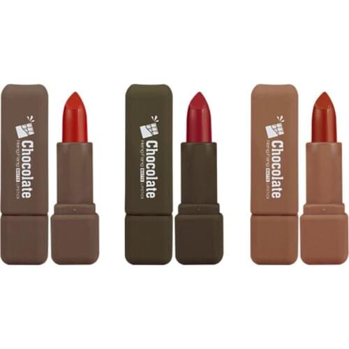 Chocolate Soft Mist Moisturizing Lipstick Matte Velvet Lipstick Longlasting Hydrating Lip Makeup Cute Korean Cosmetics TSLM1