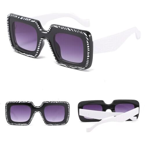 New women sunglasses trend personality pattern wide-leg square glasses wild fashion sunglasses female street driving sunglasses