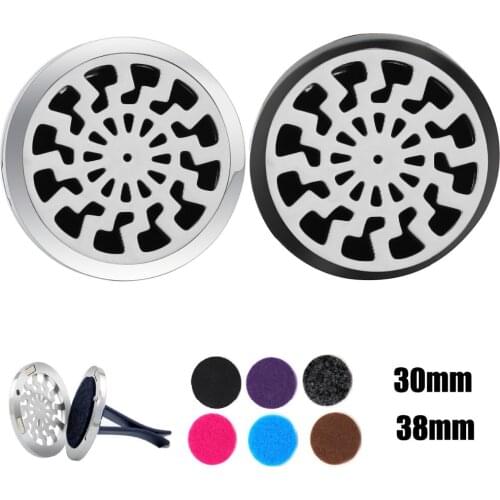 Sun Magnet Diffuser Car Aroma Locket Free Pads Essential Oil 316 Stainless Steel Car Diffuser drop shipping
