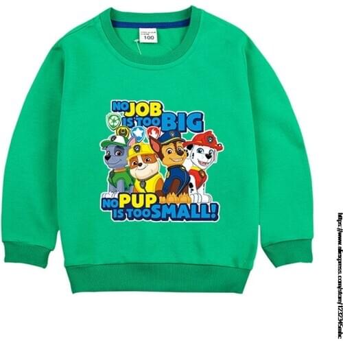 Print Paw Patrol Girls Hooded Sweatshirts Spring Autumn Cotton Pullover Childrens Clothes Boys Sweater Kids Tops Clothing