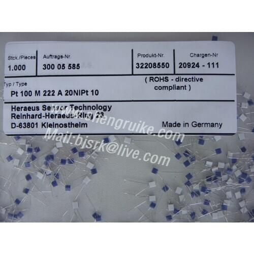 Class A Thin Film Pt100 Elemment Heraeus Brand, Gemerny Origin DIN EN 60751 (according to IEC 751)