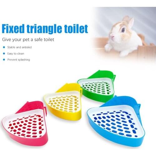 Pet Toilet Dog Cavy Rabbit Puppy Plastic Potty Training Small Animal Litter Tray Corner for Hamster Pig Cat Rabbit Pee