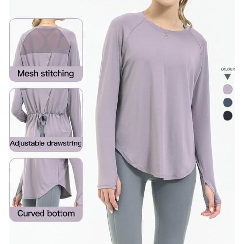 Women Long Sleeve Shirt for Fitness Loose Yoga Top Women Running Shirts Sport Fitness Gym Workout Top Yoga T-Shirts X541B