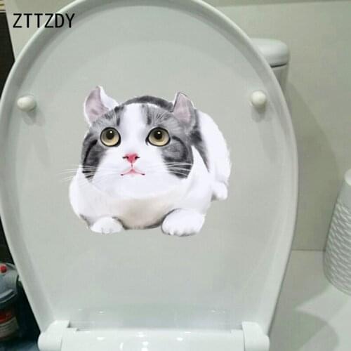 ZTTZDY 23.6*21CM Living Bedroom Decoration Toilet Decal Modern Cat Wall Sticker T3-0044