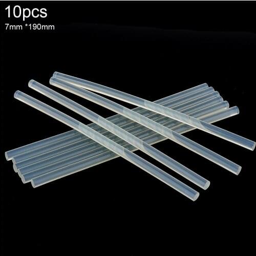 10pcs/set 7mmx190mm Transparent Hot Melt Gun Glue Stick Gun Adhesive DIY Tools for Hot Melt Glue Gun Repair Alloy Accessories