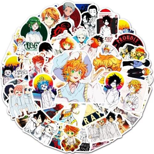10/50Pcs The Promised Neverland Stickers Anime For Refrigerator Fridge Skateboard Laptop Luggage Pegatinas Graffiti Toy