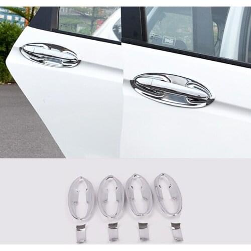 For HONDA FIT JAZZ 2014 2015 2016 2017 2018 ABS Chrome Car Door protector handle Bowl Cover Trim car styling Accessories 8pcs