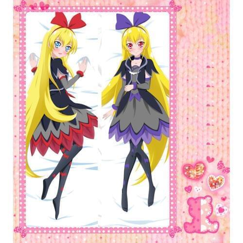 Anime Cartoon Pretty Cute Double Bolster Hugging Pillow Case Pillow Cover Pillowcase Peach Skin 2 Way No.3083