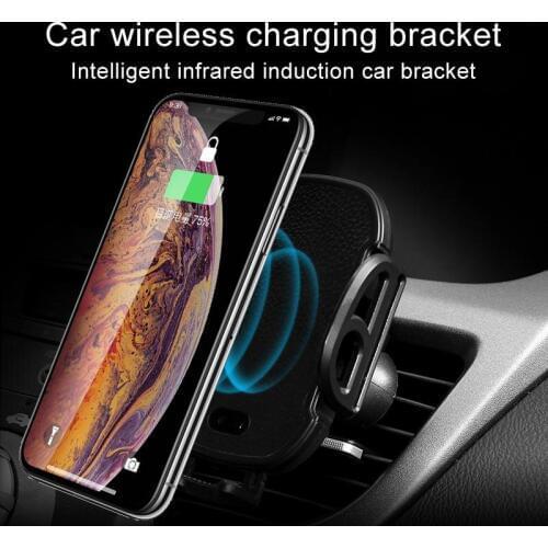 Car Phone Holder Smart IR Sensor Wireless Charger Phone Bracket for Car JR Deals