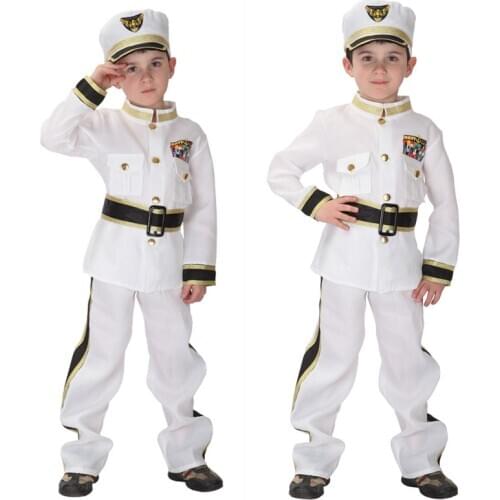 Umorden Kids Child Boys Navy Admiral Costume Set Uniform Purim Carnival Halloween Costumes Disfraces