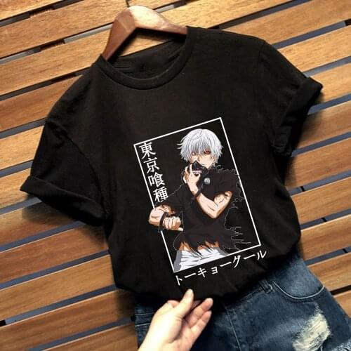 Tokyo Ghoul Kaneki Ken Print T Shirt Women Tops Harajuku Loose Short Sleeve Tee for Female Male
