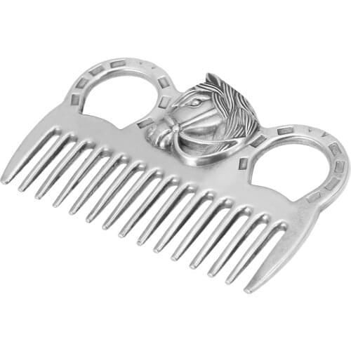 Horse Comb Aluminum Alloy Horse Cleaning Tool Comb Mane Tail Pulling Comb Metal Horse Pets Grooming Tool Horse Care Accessories
