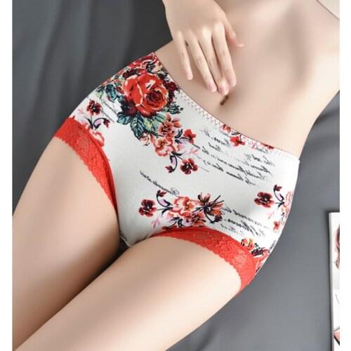 Cotton Panties, Ladies Lace Underwear, Antibacterial Crotch Briefs, Ladies Elastic Breathable Mid-waist And hip Panties