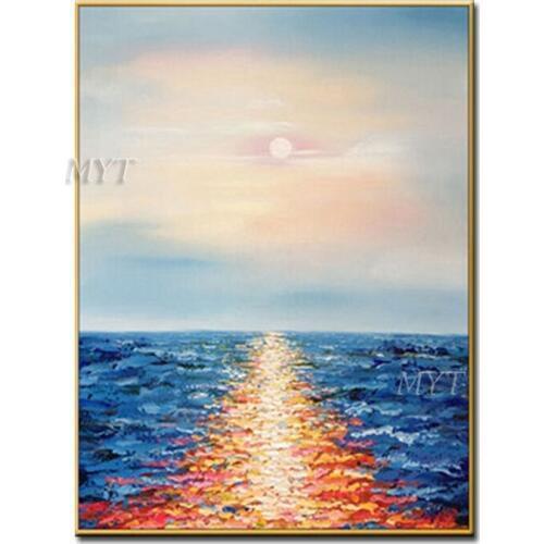 Beautiful Sky And Colorful Sea Abstract Entry Lux Oil Painting Modern Wall Art Living Room Picture Home Decoration Painting