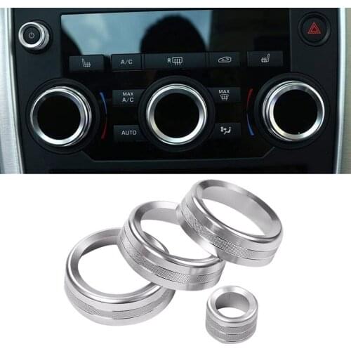 Car Aluminum Alloy Audio Air Conditioner Knob Switch Button Cover Decoration for Land Rover Discovery Sport 2015 - 2019