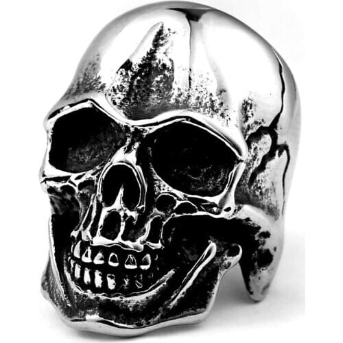 316l stainless steel punk biker ring skull skeleton men ring jewelry high quality