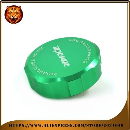Front Brake Master Cylinder Fluid Reservoir Cover Cap For KAWASAKI ZX14R ZX-14R 2015 13 Motorcycle Accessories With Logo Green