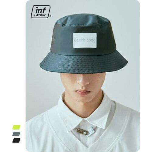 INFLATION Japanese Streetwear Reflective Fisherman Hat Men 2021 Fashion Harajuku Bucket Hats Unisex Casual Sun Cap Men