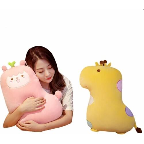 45cm Soft Giraffe/Dinosaur/Alpaca/Goose Plush Cushion with Blanket Warm Home Plush Toy Napkin Cushion Kids Gifts