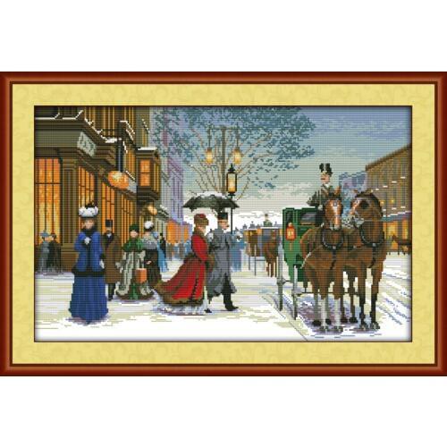 Twilight in Foreign Country Counted Cross Stitch 11CT 14CT Cross Stitch Sets Wholesale Cross-stitch Kits Embroidery R23