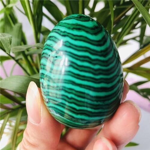 Natural Malachite Crystal Egg Stone Gemstone Massage Yoni Egg Crystal Stone Home Decoration
