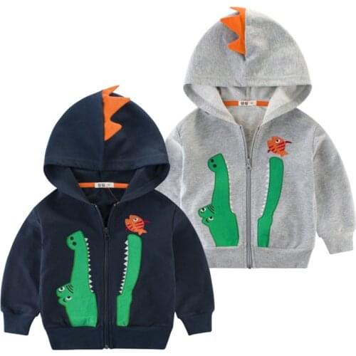 2021 New Children Cartoon Hooded Sweater Baby Boys Spring Autumn Long-sleeve Zipper Jackets Kids Casual Sweatshirt 2-8 Years