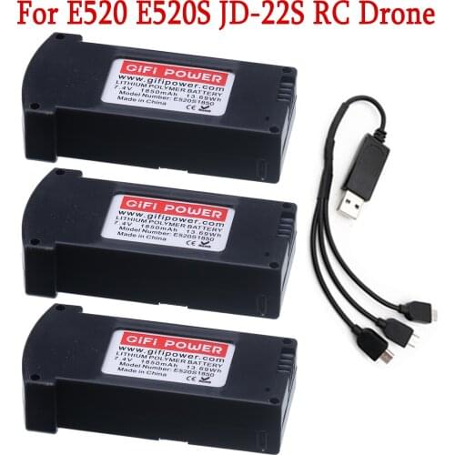 Original LiPo Battery For E520 E520S JD-22S RC Drone Quadcopter Portable Durable Spare Parts 7.4V 1850MAH 25C Lithium Battery