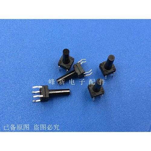 Original New 100% sealed waterproof and dust-proof DIP 4pin black touch switch 6*6*14 small micro switch button