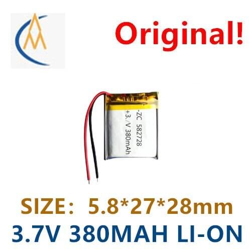 Polymer lithium battery 582728-380mah watch battery smart Bracelet rechargeable battery with protection function