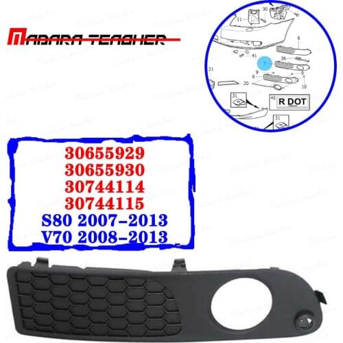 Fog Light Trim - Black with Sensor 30655929 30655930 30744114 30744115 FOR VOLVO V70 S80 2007 2008 2009 2010 2011 2012 2013