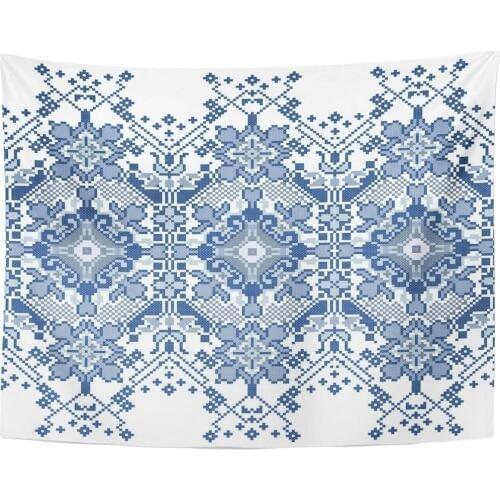 Embroidered Good Like Old Cross Stitch Ethnic Ukraine Pattern Ukrainian Towel with Rushnyk Called Tapestry Home Decor