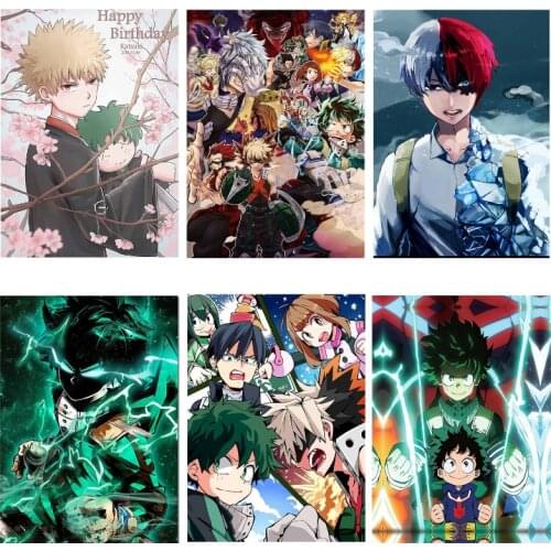 Japanese Anime My Hero Academia Poster Print Manga Picture Art Wall Canvas Painting Bedroom Living Room Home Decoration Cuadros