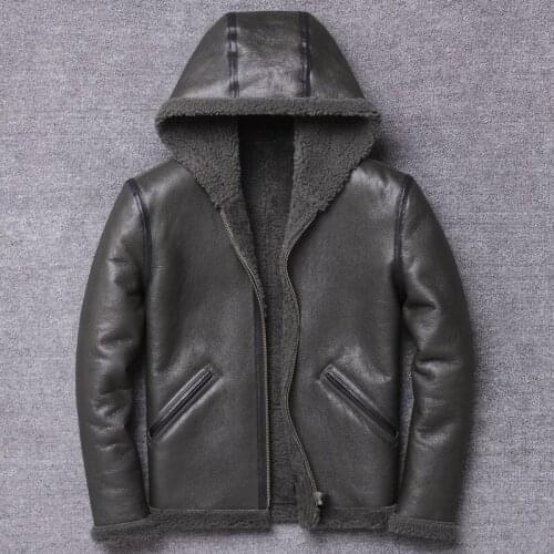 Winter Original Ecology Sheep Skin Short Fund Thickening Even Hat Coat One Clothing Man Genuine Leather And Fur genuine