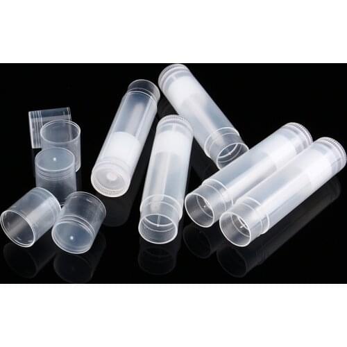 100PCS Cosmetic DIY Empty Chapstick Lip Gloss Lipstick Balm Tube with Caps Container Lip MPwell