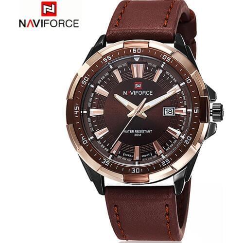 2017 NAVIFORCE Brand Analog Quartz Watch Men Waterproof Fashion Casual Sports Watches Man Leather Wristwatches Relogio Masculino