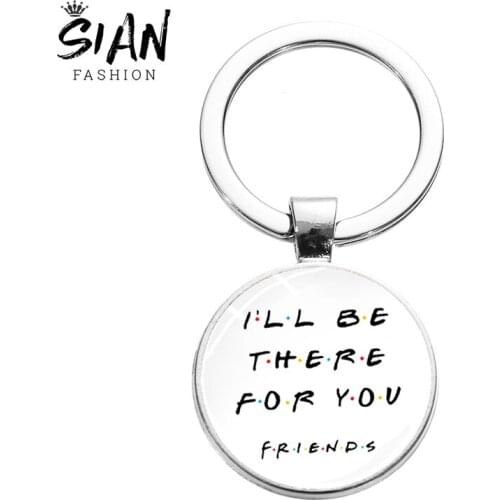 SIAN Americas Most Popular Friends TV Show Key Chain Cartoon Art Photo Glass Dome Keychain Car Keychains For Fans Jewelry Gifts