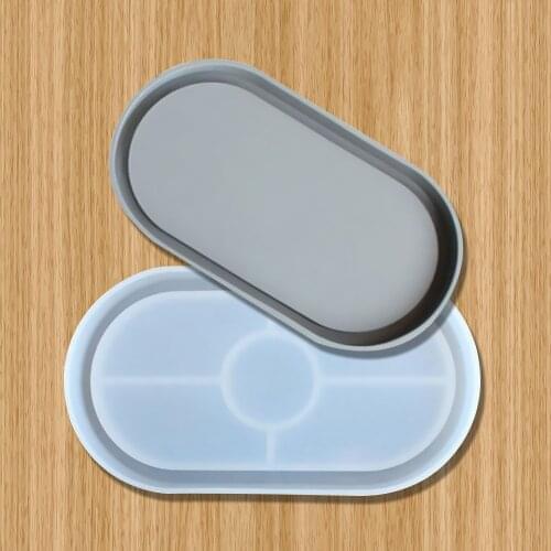 White Oval Mold Ashtray Mold Coaster Flexible Silicone Tray Mold Polygon Epoxy Resin Casting Molds Plaster Mold DIY Craft Tool