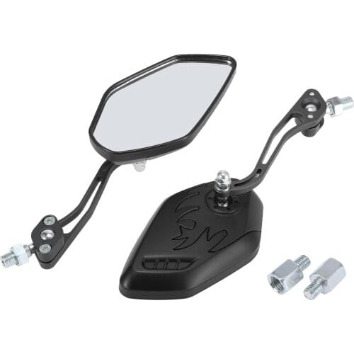 Motoforti 1Pair 8mm 10mm Screw Thread Motorcycle Mirror Scooter Rear View Side Convex Mirror Motorbike Rearview Mirror