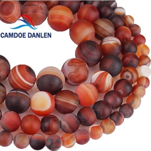 Natural Stone Beads Frosted Matte Stripe Dream Agates Beads 6 8 10 12MM Dull Polish Fit Diy Beads For Jewelry Making