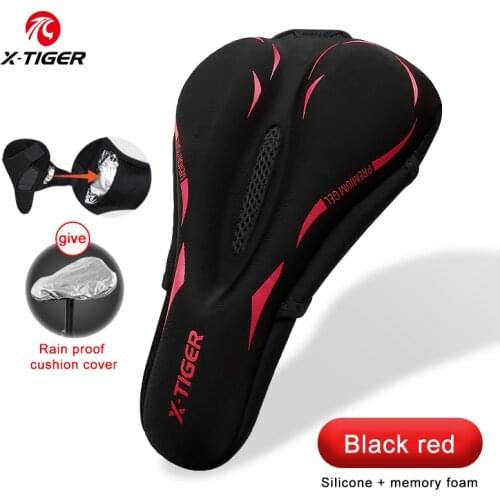 X-TIGER Bike Saddle Internal Soft silicone memory Sponge Bicycle Seat Cover Breathable Shockproof Thicken MTB Bike Rear cushion
