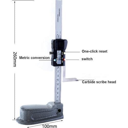 Digitale Gauge 0-150mm Horseshoe Base LCD Display Height Caliper Alloy Marking Claw Woodworking Metal Working Gray Ruler