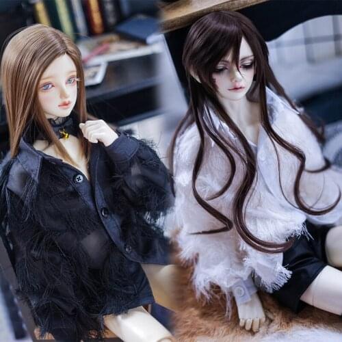 D03-P449 children toy BJD DD SD MSD 1/6 1/4 1/3 dolls clothes Fringed shirt black and white top 1pcs