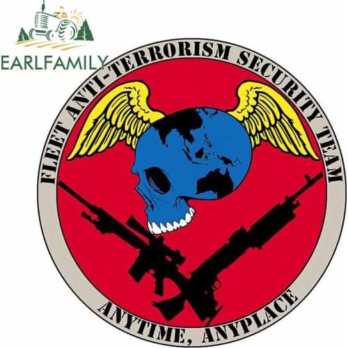 EARLFAMILY 13cm x 12.8cm for U.S Vinyl Car Stickers Air Conditioner Bumper Decal Auto Motorcycle Waterproof Occlusion Scratch